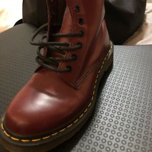 cherry leather doc martens